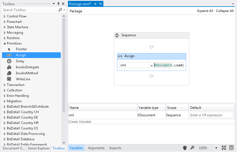 Loading the XML file into a variable