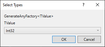 Select Types window