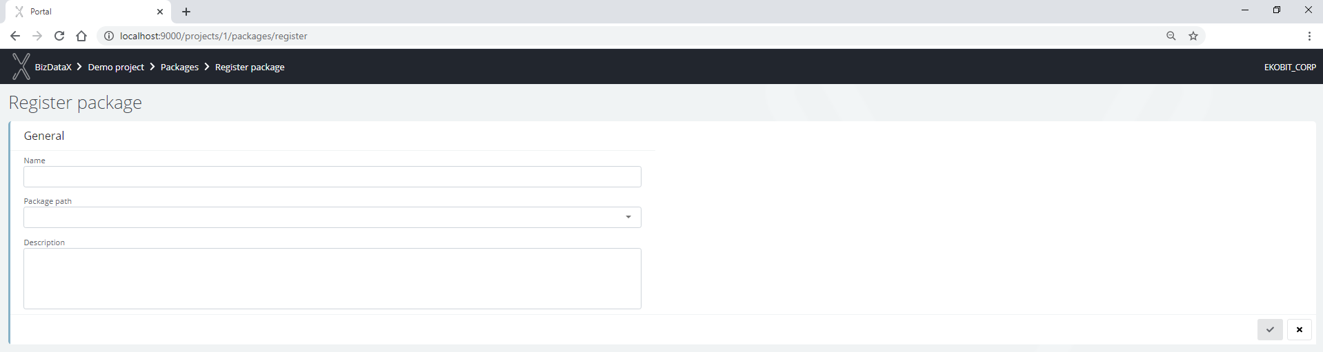 Package registration