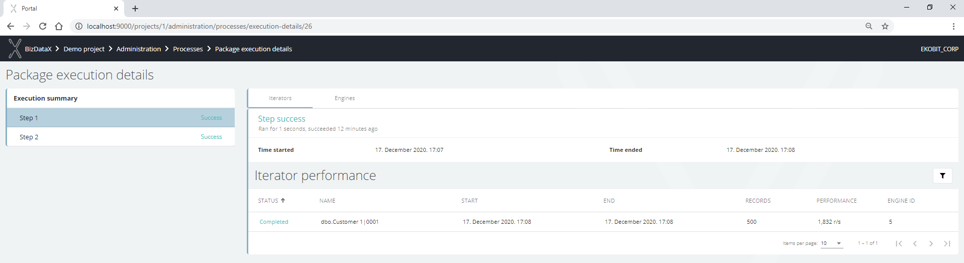 Step iterator performance