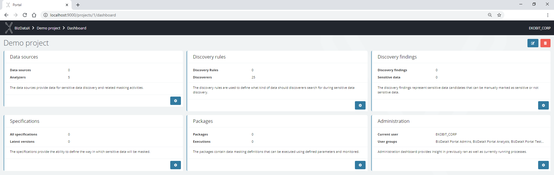 Data sources panel