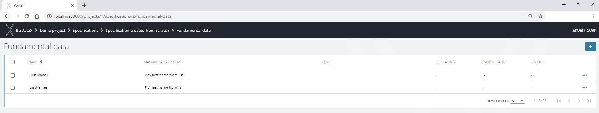 Manage fundamental data