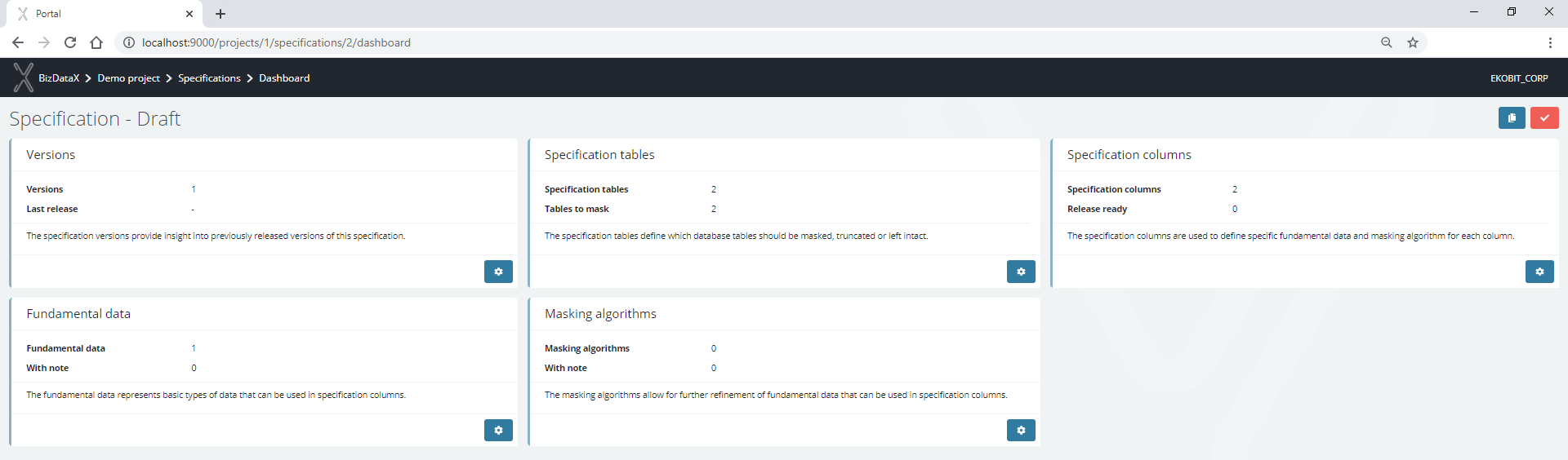 Manage masking algorithms