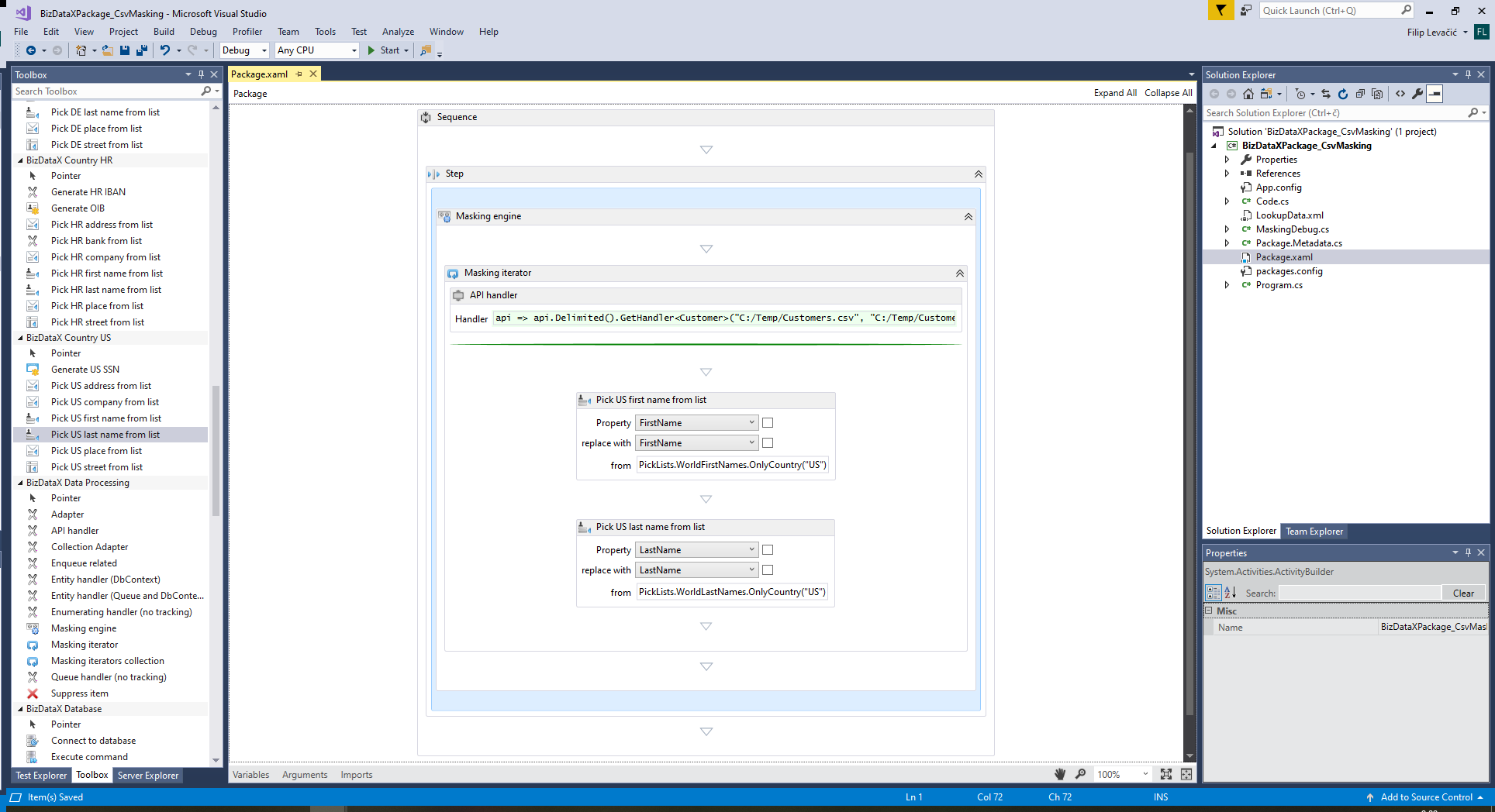 CSV file masking