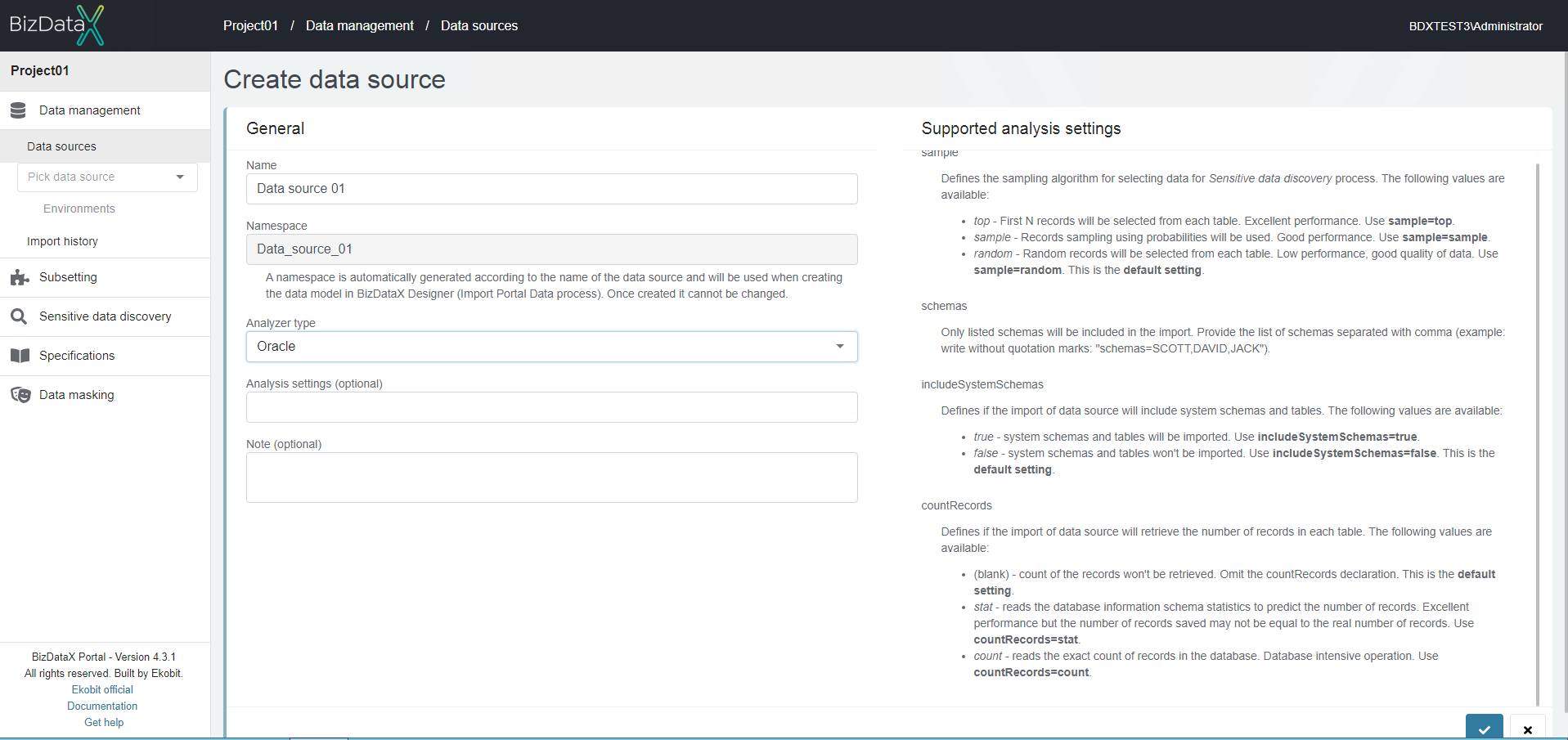 Create data source