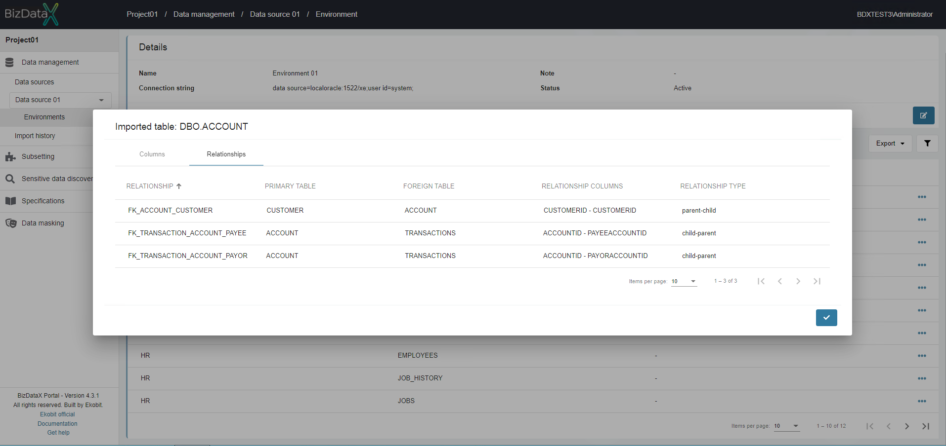 Imported metadata details - Relationship