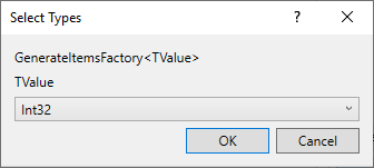 Select Type window