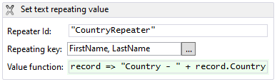 Set text repeating value example