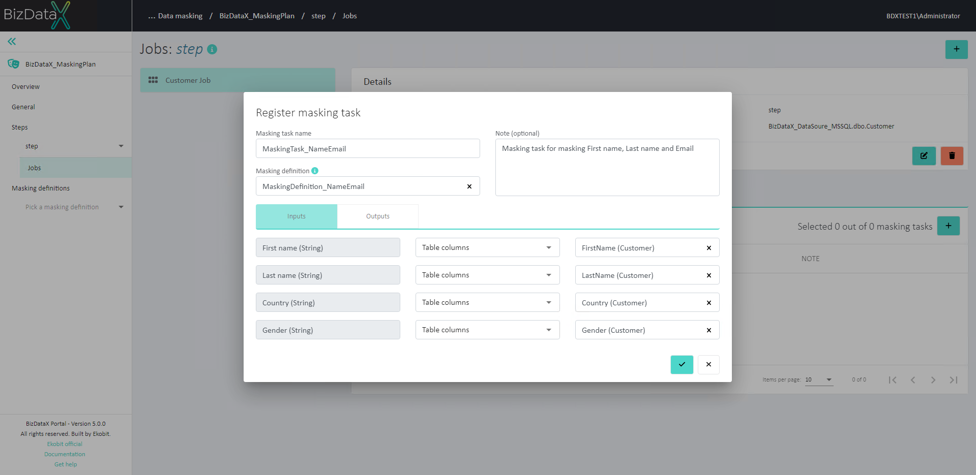 Register masking task