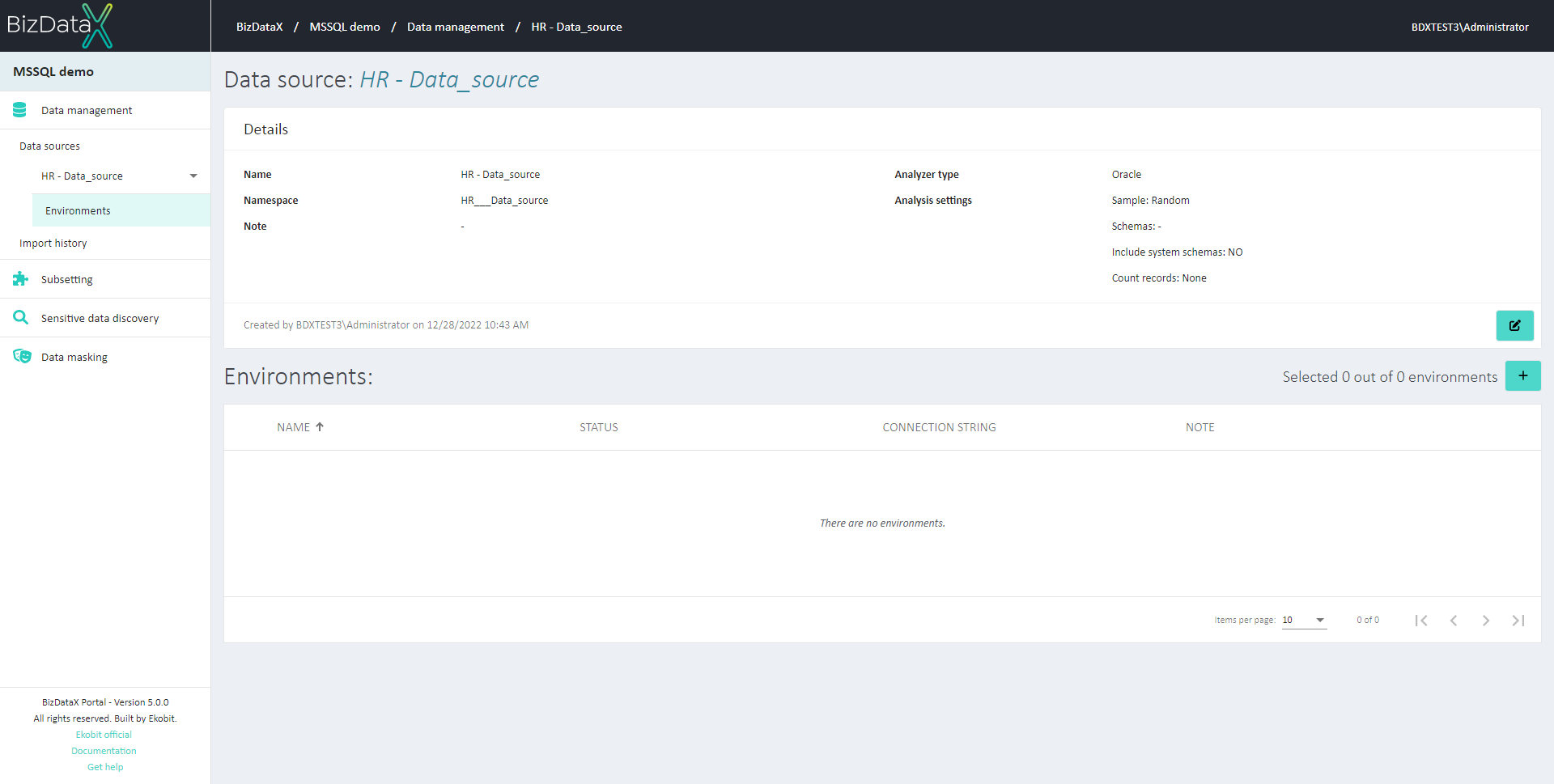 View data source details