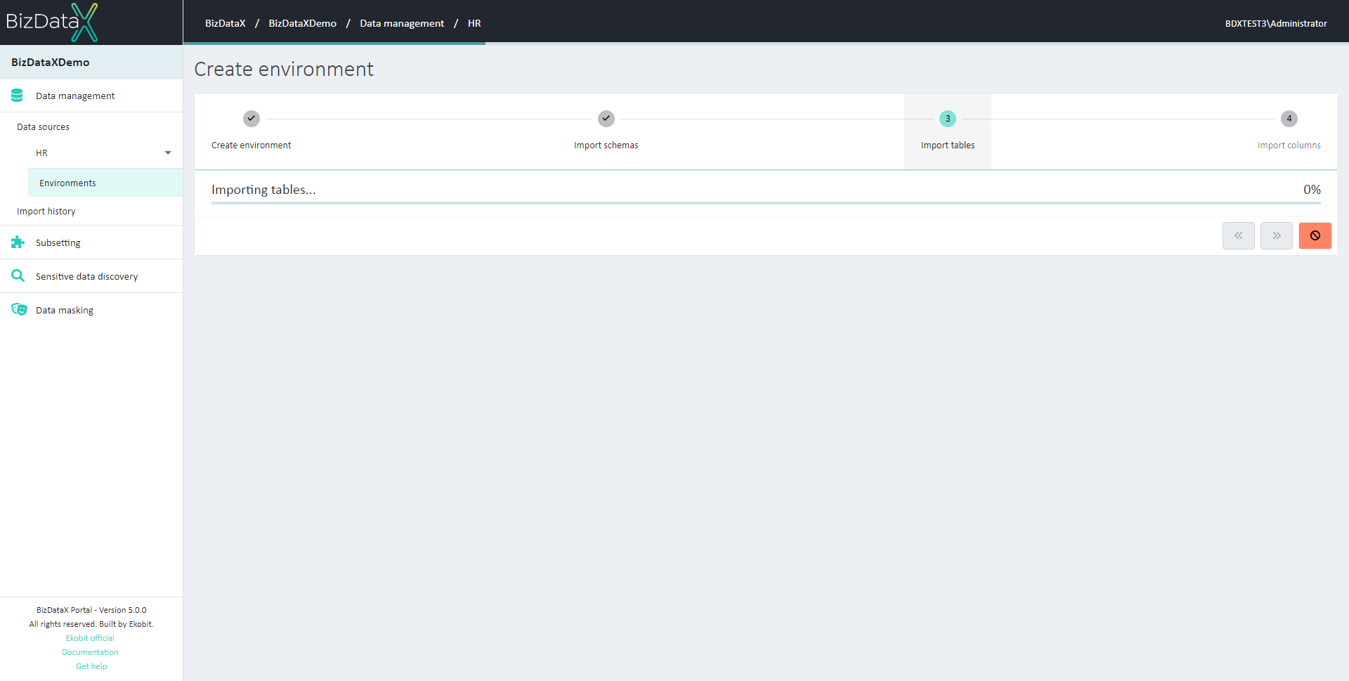 The progress of retrieving tables