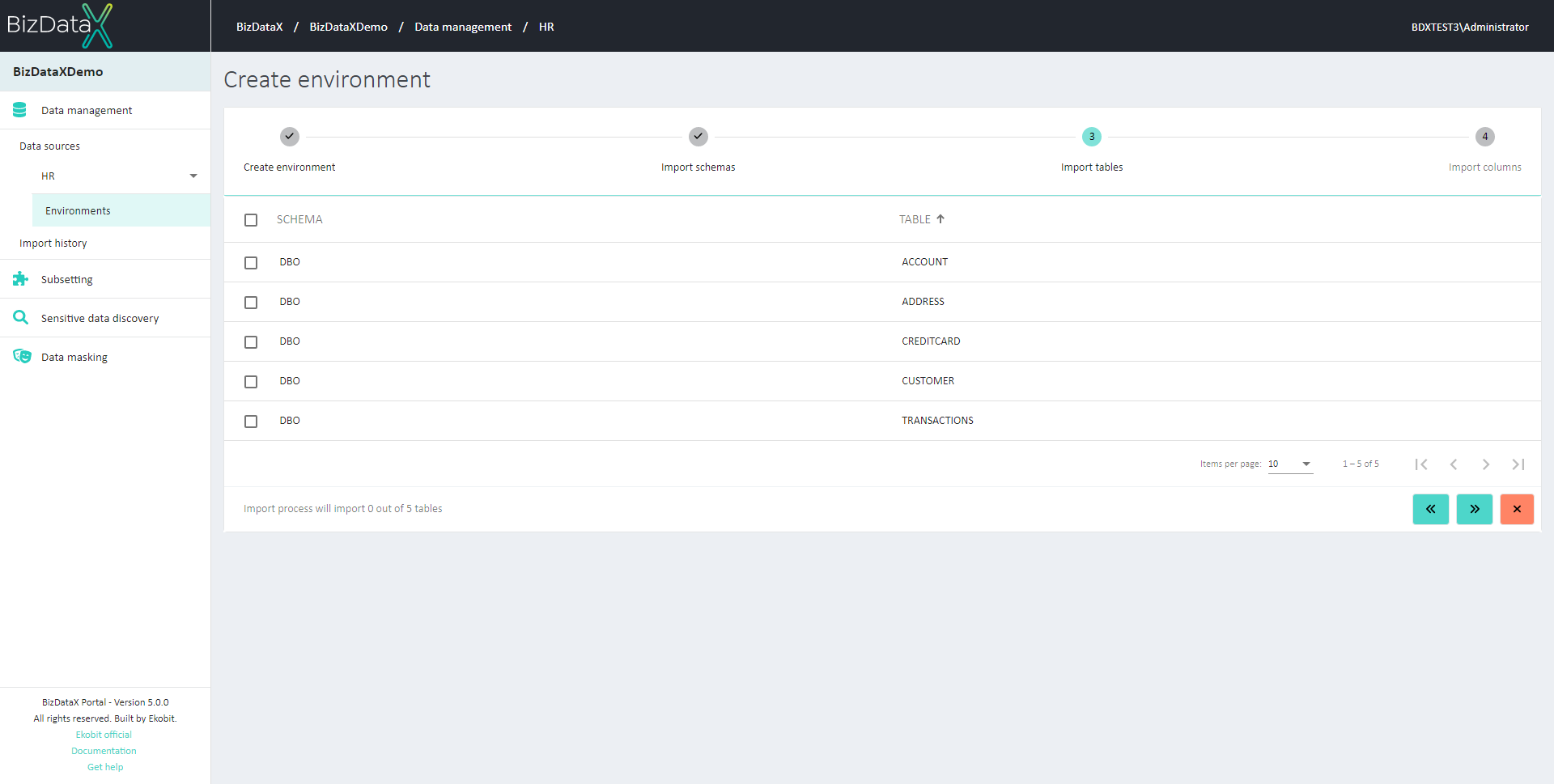 Importing tables